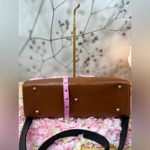 Dooney & Bourke Black Peppled Tan Leather Satchel Hand Bag - Picture 8 of 13